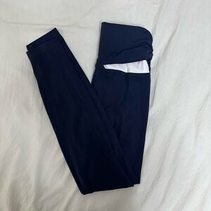 Navy Blue Foldover Leggings
